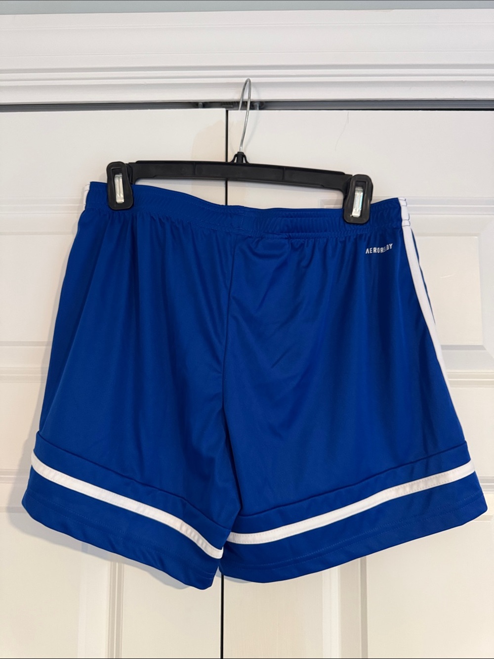 adidas Blue Athletic Shorts with White Stripe